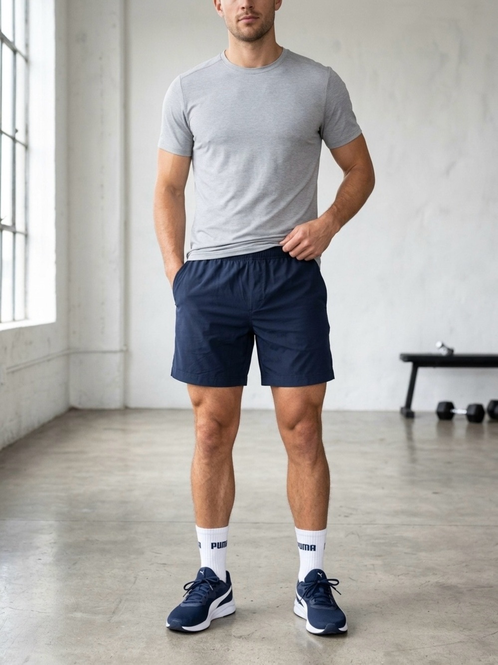 Men's Athletic Performance Shorts in Navy